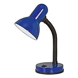 EGLO Tischlampe Basic, 1 flammige Tischleuchte, Schreibtischlampe aus Stahl und Kunststoff, Farbe: Blau, Fassung: E27
