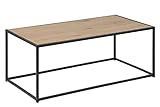 Amazon Basics Jörn Rechteckiger Couchtisch mit Tischplatte in Wildeiche Optik und Schwarzem Stahlrahmen, Wohnzimmermöbel, B: 100 x H: 40 x T: 50 cm(Früher Movian)