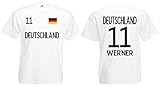 Deutschland Werner Herren T-Shirt EM 2020 Trikot Look Style Shirt Weiß XXXL
