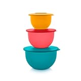 Tupperware Impressions Klassisches Frischhalteset mit 3 Schüsseln, mehrfarbig, spülmaschinenfest und BPA-frei (3 Behälter, 3 Deckel)