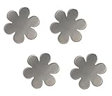 Kreaboo 4 magnetische Tischdeckenbeschwerer Tischdeckengewichte Tischtuch-Halter mit Magnet, Silber (Blüte)