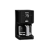 Krups KM6008 Smart'n Light Filterkaffeemaschine | intuitives Display | 1,25 L Fassungsvermögen für bis zu 12 Tassen Kaffee | Auto-Off-Funktion | Anti-Tropf System | 24-Stunden-Timer | Schwarz