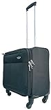 HWG® Pilotenkoffer mit Laptopfach - 4 Rollen Reisekoffer - Handgepäck Koffer & Trolley - Aktenkoffer für Business - Schwarz