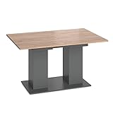 Vicco Esstisch DIX 90 x 140cm - 180 cm Esszimmertisch ausziehbar Küche Tisch (Anthrazit Goldkraft)