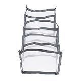 KOMBIUDA für Kleidung Kleidungsorganisator Garderoben-Organizer-Körbe faltbare klappbare ordnungsboxen Organizer für Jeansschubladen Gittergewebe Grey