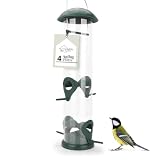 WILDLIFE HOME Körner Vogelfutterspender I 30cm mit 4 Anflugplätzen I Vogel Futterstation zum Aufhängen, Futtersäule, Körner Wildvögel F