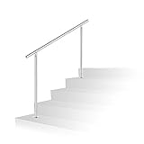 EINFEBEN Geländer Handlauf Treppengeländer Set in aus mit Edelstahlrohren - Treppengeländer Länge 80 cm ohne Querstreben Terrassengeländer - Innen- und Außenbereich Sehr stabiles Geländer