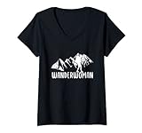 Damen Wanderwoman - Wanderer Motiv für Frauen - Damen T-Shirt mit V-Ausschnitt