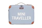 Childhome Kinder-Koffer, Wochenendformat, kompakt, robust, Henkel für Transport, Namensschild, Design, Kunstleder, Mini Traveller grau/naturfarben