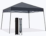 MasterCanopy Slant Leg Pop-up-Pavillon Instant Outdoor Baldachin Einfache Einrichtung Faltpavillon, 3 x 3 m, Dunkelgrau