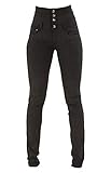Andongnywell Damen High-Rise Slim Fit Stretch Plus Size Jeans High Waist Sexy Skinny Denim Pants Hose (Schwarz, Small)