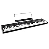Alesis Recital - 88-Tasten Einsteiger Digital Piano Keyboard mit halbgewichteten Tasten, eingebaute Lautsprecher, Premium-Stimmen, 3-Monatsabo Skoove