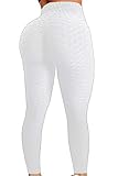 Pau1Hami1ton Damen Leggings, Sporthose Fitnesshose Training Laufhose Sport Tights Hohe Taille Yogahose GP-11(White,S)