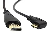 Triamisus 0,5 Meter Plug-and-Play-Haltbares, rechtwinkliges 90D-Mikro-Hdmi-kompatibel zu Hdmi-kompatiblem männlichen HDTV-Kabel für Handy - Schwarz