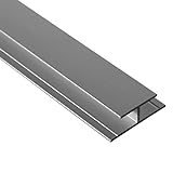 S-Polytec Aluminium H-Profil, Alu Verbindungsprofil, Aluprofil H für HPL Platten 6mm und 8mm, eloxiert, verschiedene Längen und Größen (1, H-Profil 6mm (1 Meter)), Silber