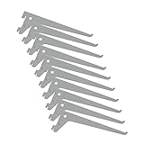 Toolerando Regalträger Regalhalter Halterung für Wandschienen, 1-reihig, aus legiertem Stahl, Länge 400 mm Silber, 10 Stück