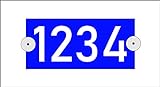 BROXO Mietwagen Ordnungsnummer - Saugnäpfe - Ordnungsnummernschilder im Mietwagenverkehr mit Saugnäpfen - Aluminium- 15x7cm - blau - mit Wunschnummer beidseitig beschriftet