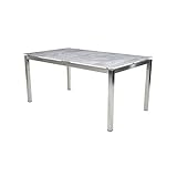 Greemotion Tisch Sydney, Edelstahl, Glas-Keramik-Platte, ca. 160 x 74 x 90 cm, Silber/Grau