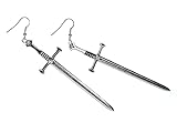 Miniblings Schwert Ohrringe - Handmade Modeschmuck I Ritter Schwerter Rollenspiel Mittelalter Fantasy silbern - Ohrhänger Ohrschmuck versilbert