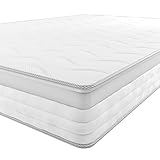 Amazon Basics Taschenfederkernmatratze mit 7 Zonen, Mittel Fest (H3), 140 x 200 x 21.5 cm, Weiß