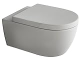 SSWW Design Hänge Wc Spülrandlos Toilette inkl. Wc Sitz mit Softclose Absenkautomatik + Abnehmbar Beschichtete Toilette 54,5cm lang