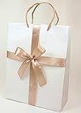 2 Geschenktaschen mit Satinschleife - Geschenktüten mit Schleife - Geschenkverpackung Weihnachten - 23x18cm
