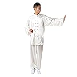 Andux Tai Chi Uniformen Kung Fu Clothing Unisex SS-TJF01 (Weiß,XXL)