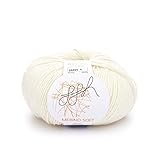 ggh Merino Soft - 100% Schurwolle (Merinowolle - Superwash) - 50g Wolle zum Stricken oder Häkeln/Farbe 003 - Wollweiß
