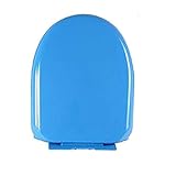 CHGDFQ Toilettensitz, Farbe V / U Form, Toilettensitz mit Pufferpolster, Schnellentriegelung, sehr widerstandsfähig, Toilettenbezug (Farbe: Blau, Größe: 41-43,5 x 34,5 cm)