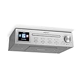 oneConcept Streamo Chef Küchenradio, Unterbau-Radio, CD-Player, Bluetooth, Internetradio: über 14.000 Radiostationen, 2,4' HCC Display, WiFi, App Control, Sleeptimer, Weckfunktion, Silb
