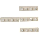 MAGICLULU 4 Stück Moderne Wandmontierte Kleiderhaken Holz Garderobenhaken für Badezimmer Haken kein Bohren Erforderlich Stilvolles Design für Ordnung Dek