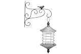 finehomegarden Laterne Wandlaterne mit Wand Halterung Metall/Glas Windlicht Ø18cm H36cm G