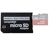 LEAGY Memory Stick Adapter, MicroSD auf Memory Stick Pro Duo, MagicGate Karte für Handycam, Kamera, Sony Playstation Portable, PSP 1000, PSP 2000, PSP 3000