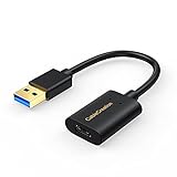 CableCreation USB 3.0 A auf USB-C Adapter Kabel, Typ A 3.0 Stecker auf Typ C Buchse Daten und Ladekonverter für Laptop, PC,Typ C Tablets Phones HDD, Link etc, 10CM, Schwarz