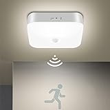 Toowell Akku Lampe mit Bewegungsmelder Innen, 10000mAh Aufladbar Akku Deckenleuchte LED Batterie Deckenlampe mit Bewegungsmelder, Kellerlampe LED Lampe Akku Leuchte für Badzimmer Garage Treppe Balk