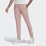 adidas Damen Essentials Single Jersey 3-Stripes Jogginghose, Wond Wont Mauve/Weiss, S
