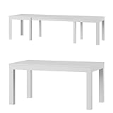 Furniture24 Tisch Küchentisch Esszimmertisch Esstisch WENUS Ausziehbar 160-300 cm (Weiß Matt)