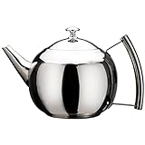 Teekannen für den Herd 1L Großer Wasserkocher Edelstahl Teekanne Kaffeemaschine mit Filter Home Cooling Wasserkocher Zarte Teekanne Gold/Silber Teekanne für Infuser (Color : B, Size : 1L)