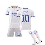 CiYuan Fußball-T-Shirt 2021Neue Erwachsene Kinder Nr. 10 Luka Modric Fußballhemd Herren- und Damenanzug Weiß