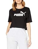 PUMA Damen T-Shirt ESS+ Cropped Logo Tee, Cotton Black, S, 852594