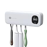 Badezimmer-Zahnbürstenhalter, wiederaufladbarer automatischer Zahnpastaspender mit TYPE-C, schnell trocknender Rasierer 2-in-1-Zahnbürsten-Aufbewahrungsbox, für Wandpaste