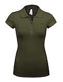 COLOR STORY Junior Polo-Shirt, kurzärmelig, mehrfarbig, 5 Knöpfe, schmale Passform - Grün - Groß