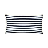 TOM TAILOR Kissenhülle Stripes with a Kick Dark Navy & Sunny Sand, 40x80 cm, 100% Baumwolle/Perkal, mit Wendemotiv, Farbiger Paspel und Markenreißverschluss