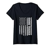 Swing Trader Amerika US-Flagge Patriot Vintage Trading T-Shirt mit V-Ausschnitt