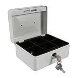 Sicherheitsbox, 1Pc Mini tragbarer Stahl Petty Lockable Cash Money Coin Safe Sicherheitsbox Haushalt Neu(Kleines Weiß)