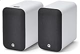 Q Acoustics M20 HD Lautsprecher, kabelloses Musiksystem, Bücherregal-Lautsprecher im Paar, Weiß