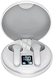 Kabellose Ohrhörer IPX5 Wasserdicht Bluetooth 5.0 Kabellose Kopfhörer mit Ladehülle 4H Spielzeit In Ear TWS Ohrhörer Hi-Fi Stereo Sound Headset Integriertes Mikrofon für Workout Laufen Reisen (Weiß)