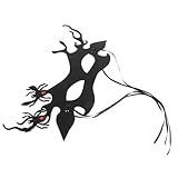 CRILSTYLEO Geweih Spinnenmaske Halloween-Dekorationen im Freien Kostüm Maske Halloween-Wolfsmaske Vampir gruselige maske halloween dekoration Fledermausflügel Kostüm Rentiermaske Vlies Black