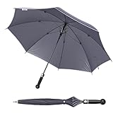 Extrem stabiler Sicherheits Regenschirm mit gratis Videokurs „Selbstverteidigung mit dem Regenschirm“ Sehr handlich (78 cm, Echtholz Griff Knauf schwarz). Security + Selbstschutz