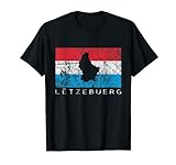 Luxemburg Flagge Umriss Silhouette Benelux Letzebuerg Urlaub T-Shirt